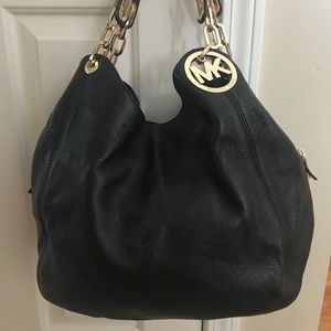 Michael Kors Black & Gold Leather